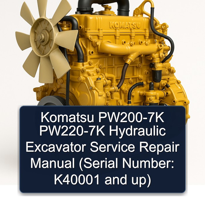 Komatsu PW200-7K PW220-7K Hydraulic Excavator Service Repair Manual (Serial Number: K40001 and up)