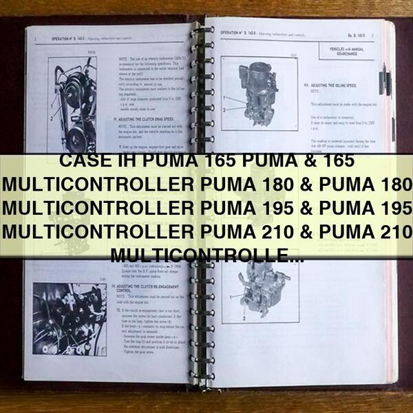 CASE IH PUMA 165, PUMA 165 MULTICONTROLLER, PUMA 180, PUMA 180 MULTICONTROLLER, PUMA 195, PUMA 195 MULTICONTROLLER, PUMA 210, PUMA 210 MULTICONTROLLER Tractor Service Shop Repair Manual