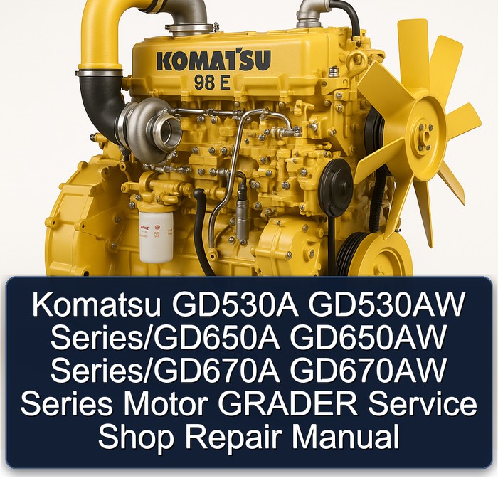 Komatsu GD530A GD530AW Series/GD650A GD650AW Series/GD670A GD670AW Series Motor GRADER Service Shop Repair Manual