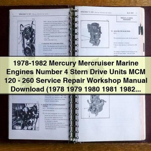 1978-1982 Mercury Mercruiser Marine Engines Number 4 Stern Drive Units MCM 120-260 Service Repair Workshop Manual PDF