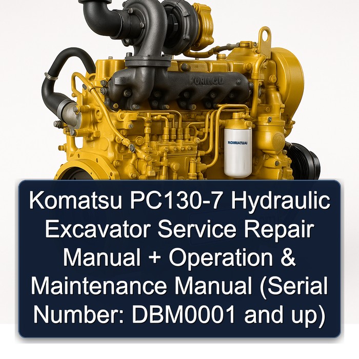 Komatsu PC130-7 Hydraulic Excavator Service Repair Manual + Operation & Maintenance Manual (Serial Number: DBM0001 and up)