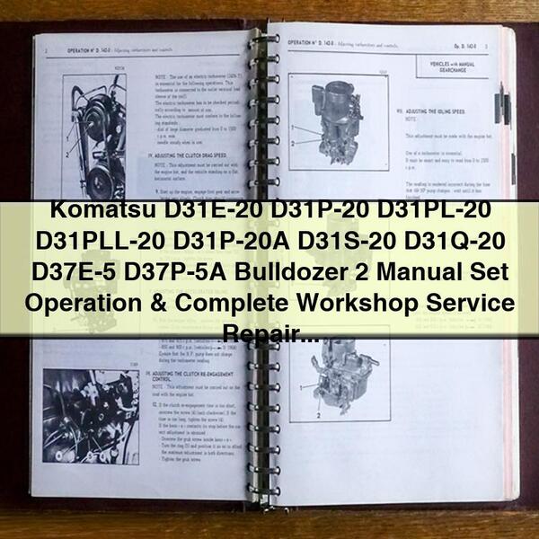 Komatsu D31E-20 to D37P-5A Bulldozer 2 Manual Set: Operation & Complete Workshop Service Repair Manual