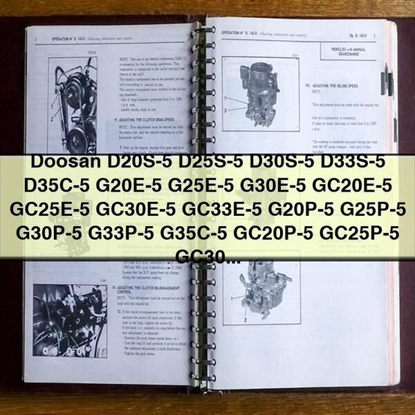Doosan D20S-5, D25S-5, D30S-5, D33S-5, D35C-5, G20E-5, G25E-5, G30E-5, GC20E-5, GC25E-5, GC30E-5, GC33E-5, G20P-5, G25P-5, G30P-5, G33P-5, G35C-5, GC20P-5, GC25P-5, GC30P-5, GC33P-5 Fork Lift Trucks Operation & Maintenance Manual PDF