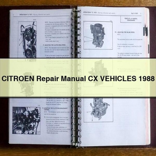 CITROEN Repair Manual CX VEHICLES 1988 PDF Download - Click Image to Close