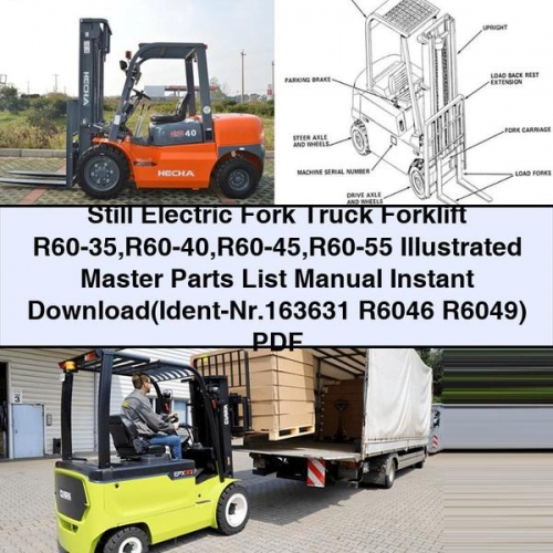 Still Electric Forklift R60-35 to R60-55 Illustrated Master Parts List Manual (Ident-Nr.163631 R6046 R6049)
