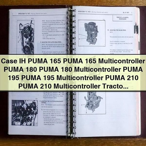 Case IH PUMA 165, 180, 195, 210 Multicontroller Tractor Service Manual