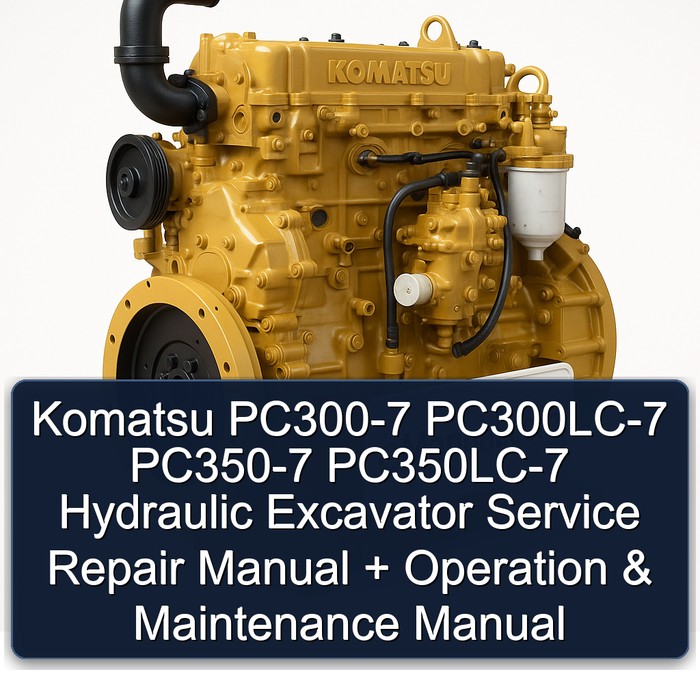 Komatsu PC300-7 PC300LC-7 PC350-7 PC350LC-7 Hydraulic Excavator Service Repair Manual + Operation & Maintenance Manual