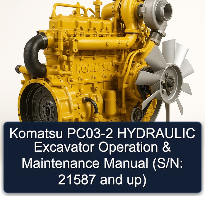 Komatsu PC03-2 HYDRAULIC Excavator Operation & Maintenance Manual (S/N: 21587 and up)