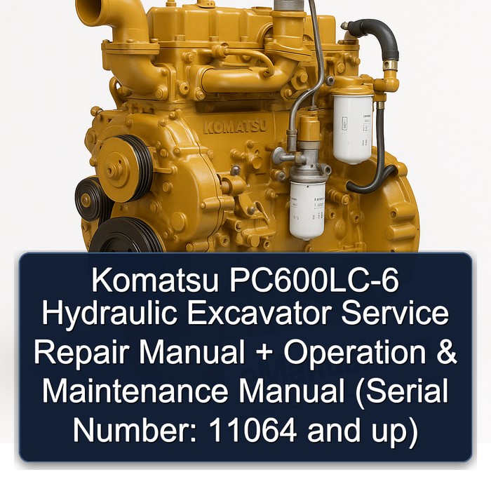 Komatsu PC600LC-6 Hydraulic Excavator Service Repair Manual + Operation & Maintenance Manual (Serial Number: 11064 and up)
