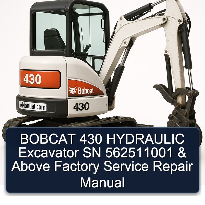 BOBCAT 430 HYDRAULIC Excavator SN 562511001 & Above Factory Service Repair Manual
