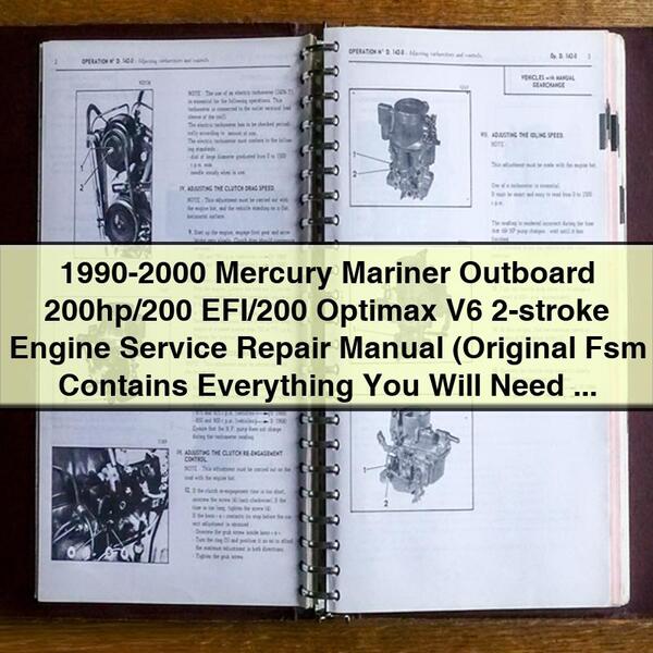 1990-2000 Mercury Mariner Outboard 200hp/200 EFI/200 Optimax V6 2-stroke Engine Service Repair Manual