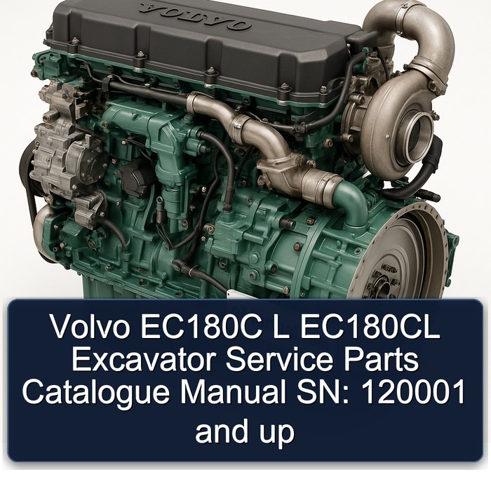 Volvo EC180C L EC180CL Excavator Service Parts Catalogue Manual SN: 120001 and up