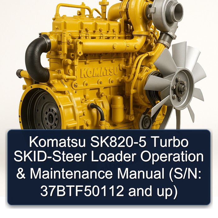 Komatsu SK820-5 Turbo SKID-Steer Loader Operation & Maintenance Manual (S/N: 37BTF50112 and up)