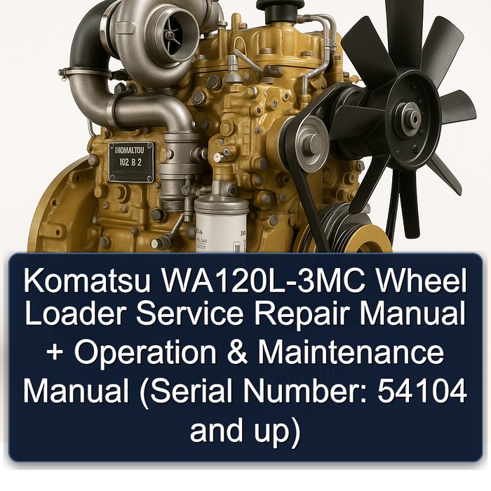 Komatsu WA120L-3MC Wheel Loader Service Repair Manual + Operation & Maintenance Manual (Serial Number: 54104 and up)