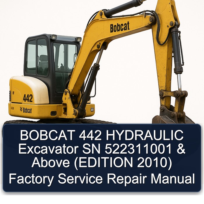 BOBCAT 442 HYDRAULIC Excavator SN 522311001 & Above (EDITION 2010) Factory Service Repair Manual