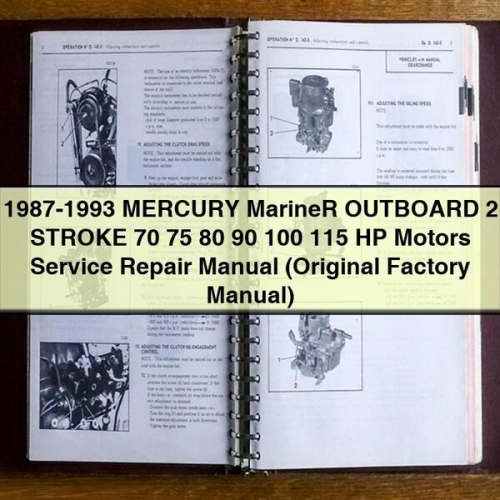 1987-1993 Mercury Marine Outboard 2 Stroke 70-115 HP Motors Service Repair Manual PDF Download