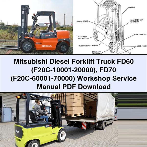 Mitsubishi Diesel Gabelstapler FD60/FD70 Werkstatt-Reparaturhandbuch