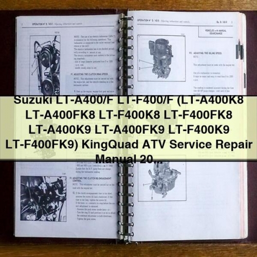 Suzuki LT-A400/F LT-F400/F KingQuad ATV Service Repair Manual 2008-2009 PDF Download