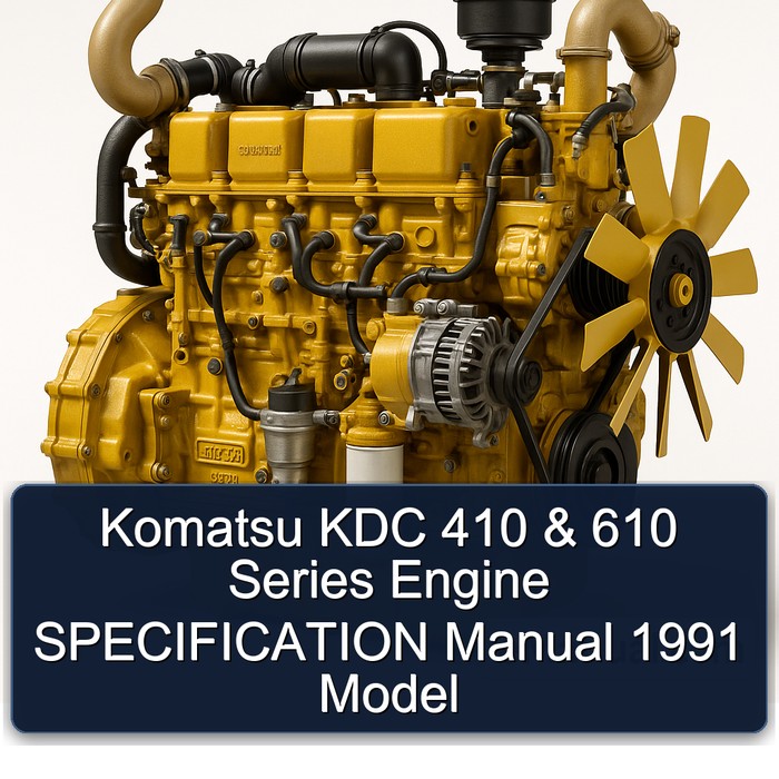 Komatsu KDC 410 & 610 Series Engine SPECIFICATION Manual 1991 Model