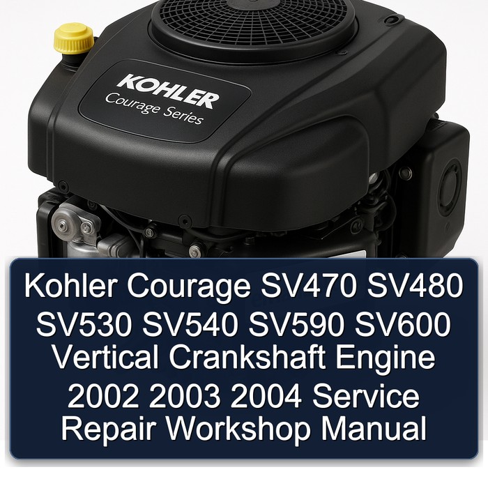 Kohler Courage SV470 SV480 SV530 SV540 SV590 SV600 Vertical Crankshaft Engine 2002 2003 2004 Service Repair Workshop Manual