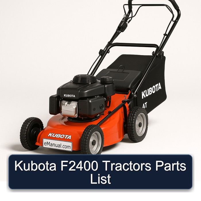 Kubota F2400 Tractors Parts List