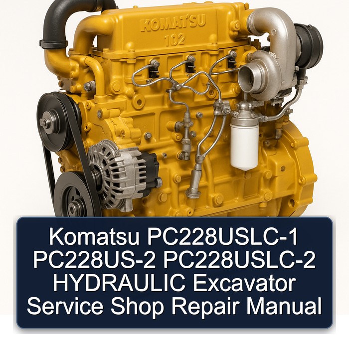 Komatsu PC228USLC-1 PC228US-2 PC228USLC-2 HYDRAULIC Excavator Service Shop Repair Manual