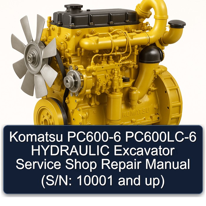 Komatsu PC600-6 PC600LC-6 HYDRAULIC Excavator Service Shop Repair Manual (S/N: 10001 and up)