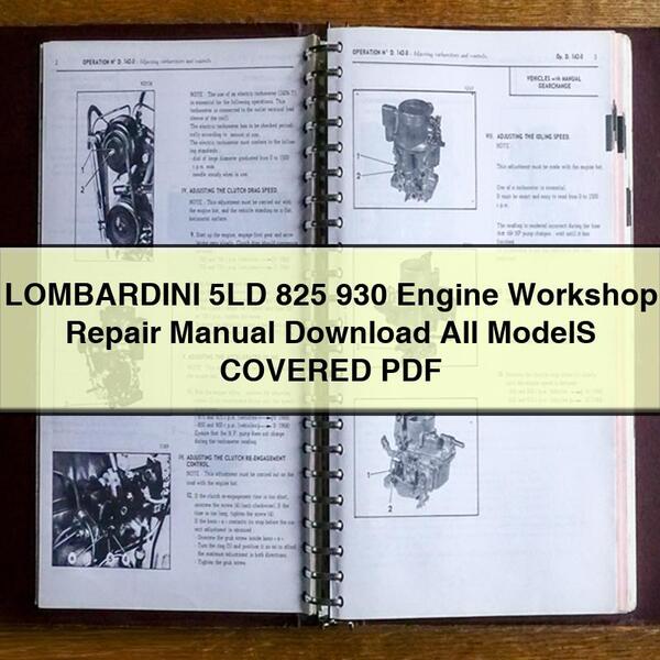 LOMBARDINI 5LD 825 930 Engine Workshop Repair Manual Download All ModelS COVERED PDF