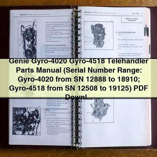 Genie Gyro-4020 & Gyro-4518 Telehandler Parts Manual