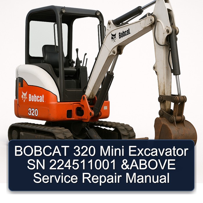 BOBCAT 320 Mini Excavator SN 224511001 &ABOVE Service Repair Manual