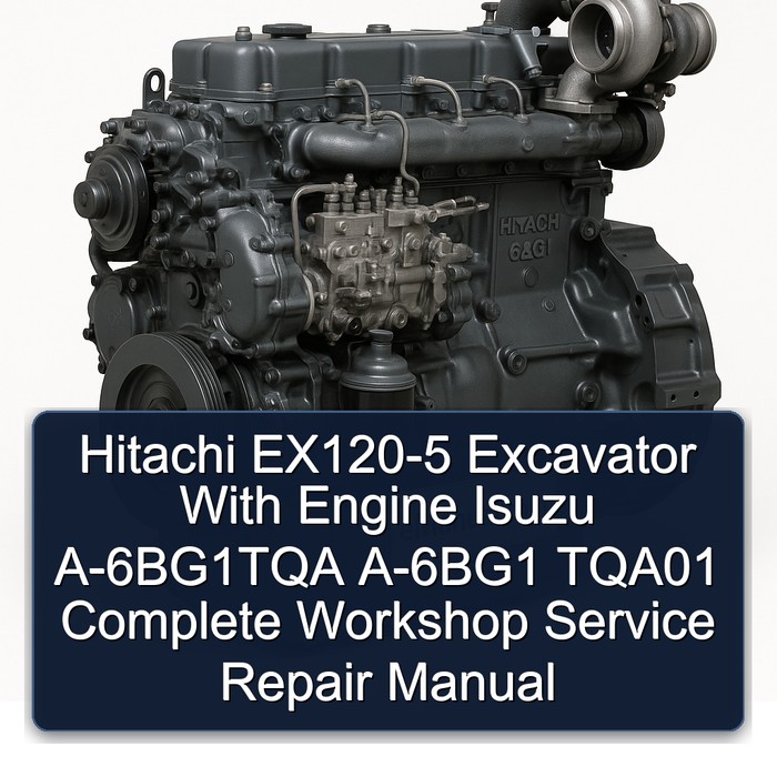 Hitachi EX120-5 Excavator With Engine Isuzu A-6BG1TQA A-6BG1 TQA01 Complete Workshop Service Repair Manual