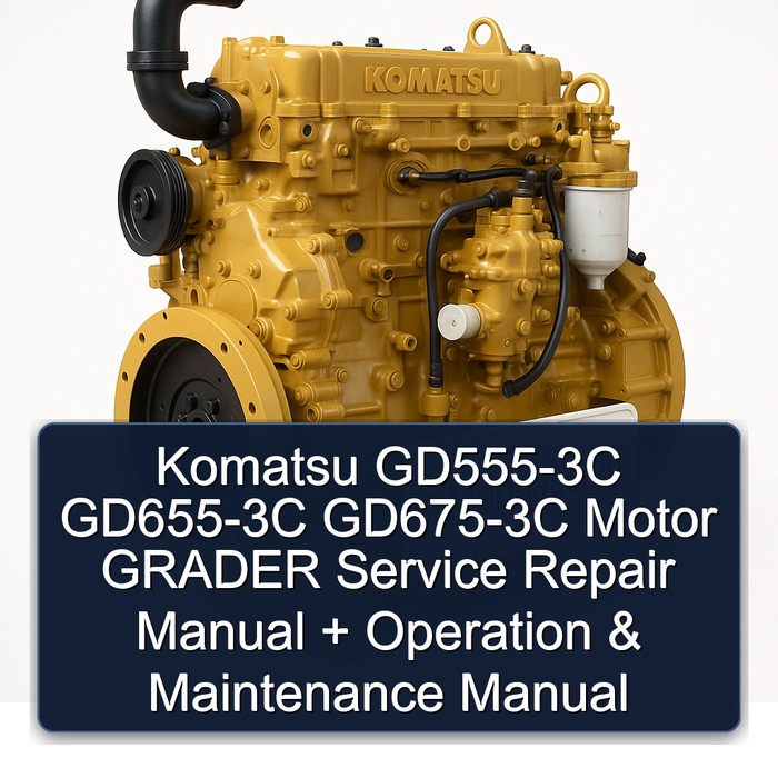 Komatsu GD555-3C GD655-3C GD675-3C Motor GRADER Service Repair Manual + Operation & Maintenance Manual