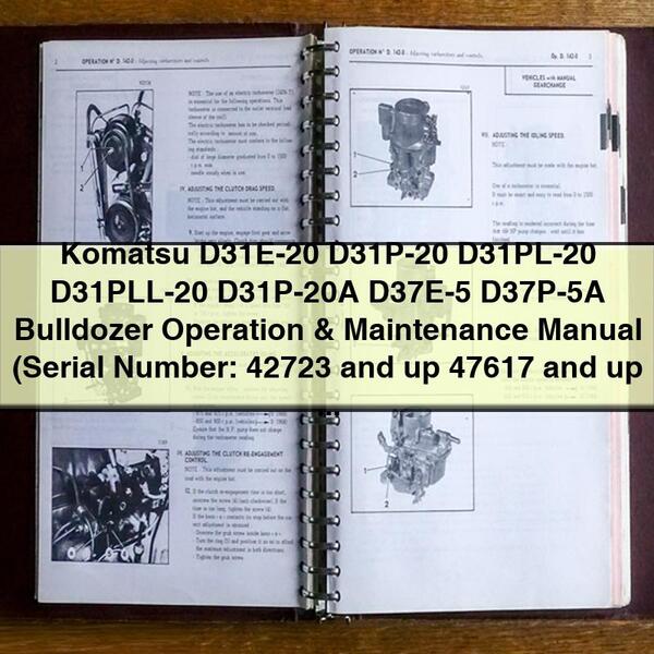 Komatsu D31E-20, D31P-20 Series, D37E-5, D37P-5A Bulldozer Operation & Maintenance Manual