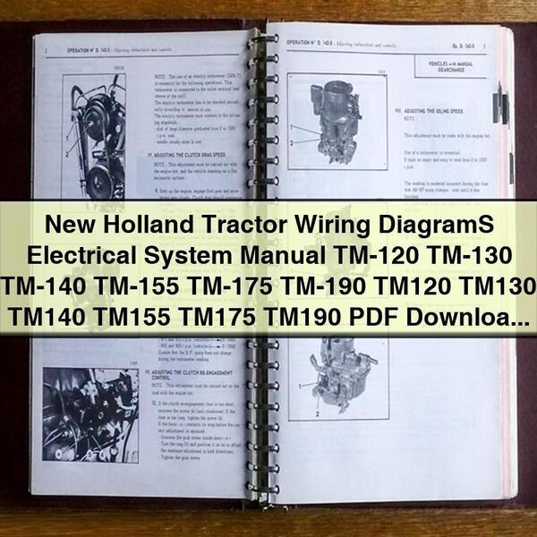 New Holland Tractor Wiring Diagrams Electrical System Manual TM-120 to TM-190